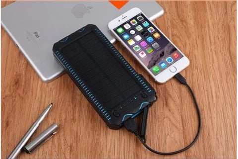 15000mAh Rugged Solar Power Bank with Dual LED & Cigarette Lighter