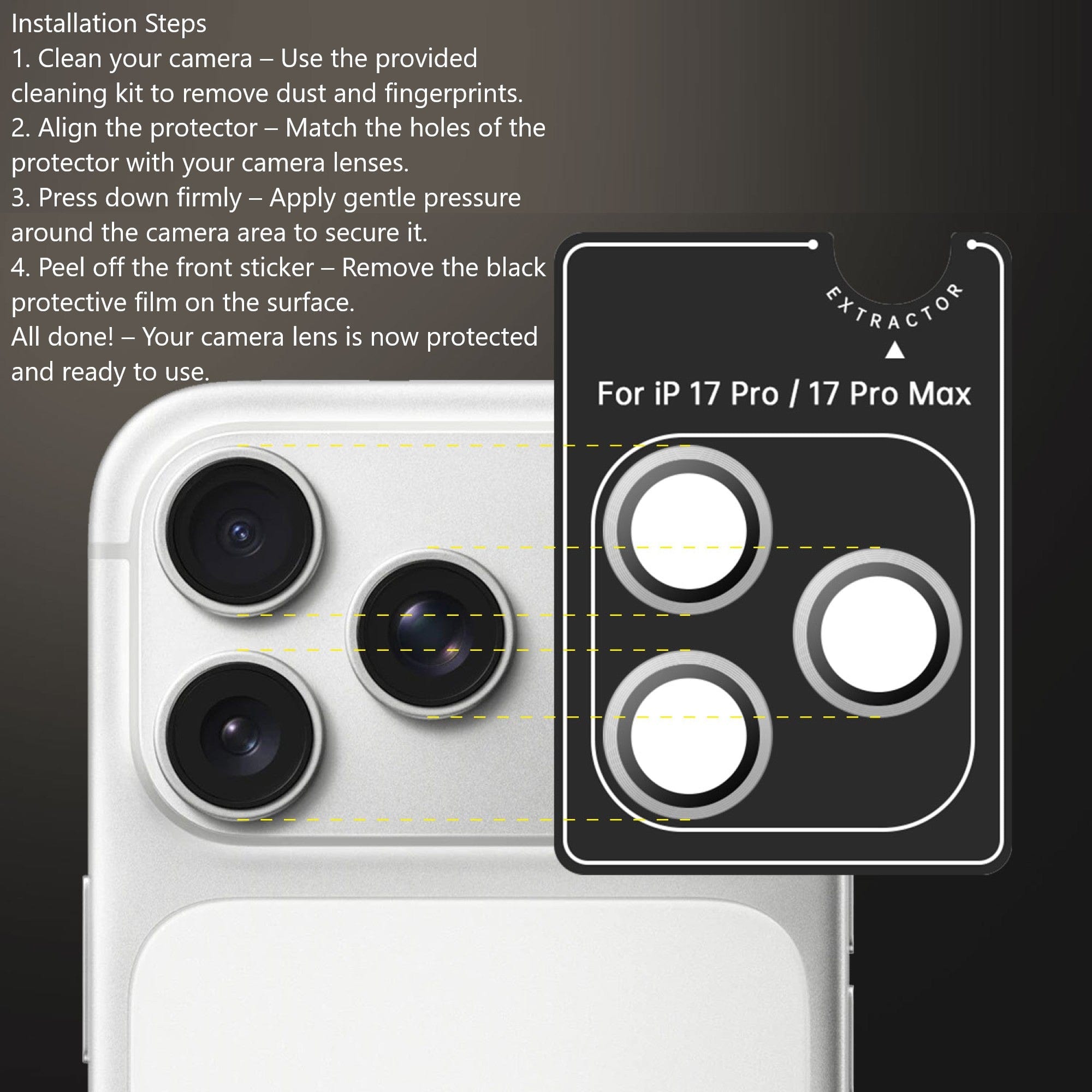 iPhone 17 Pro / 17 Pro Max Camera Protector - Eagle Eye, Titanium Glass (2-Pack) | ZeroDamage