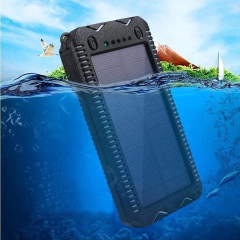 15000mAh Rugged Solar Power Bank with Dual LED & Cigarette Lighter