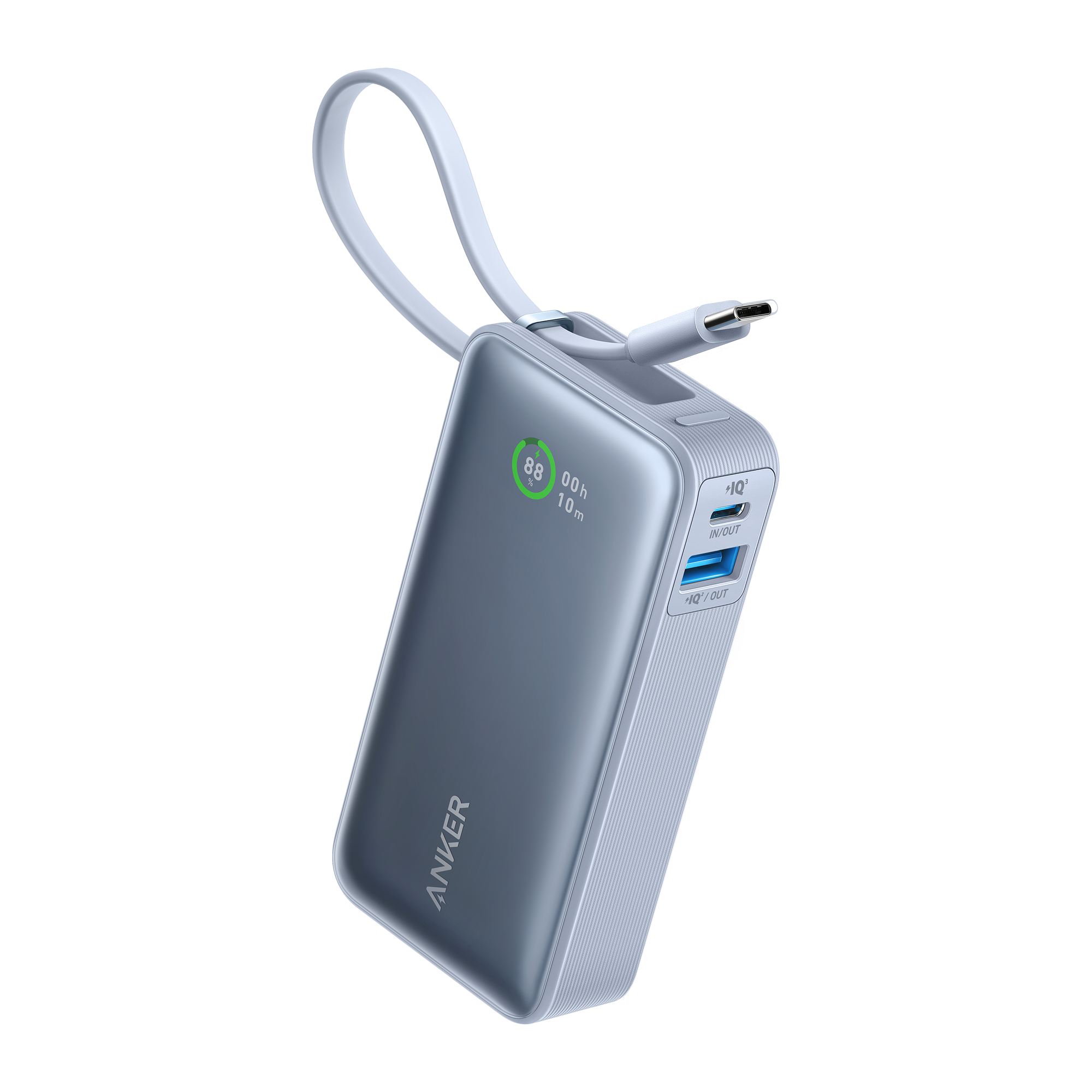Anker Nano Power Bank 10000mAh 30W Fast Charging with Built-In USB-C Cable