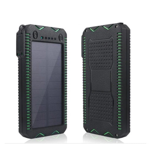 15000mAh Rugged Solar Power Bank with Dual LED & Cigarette Lighter