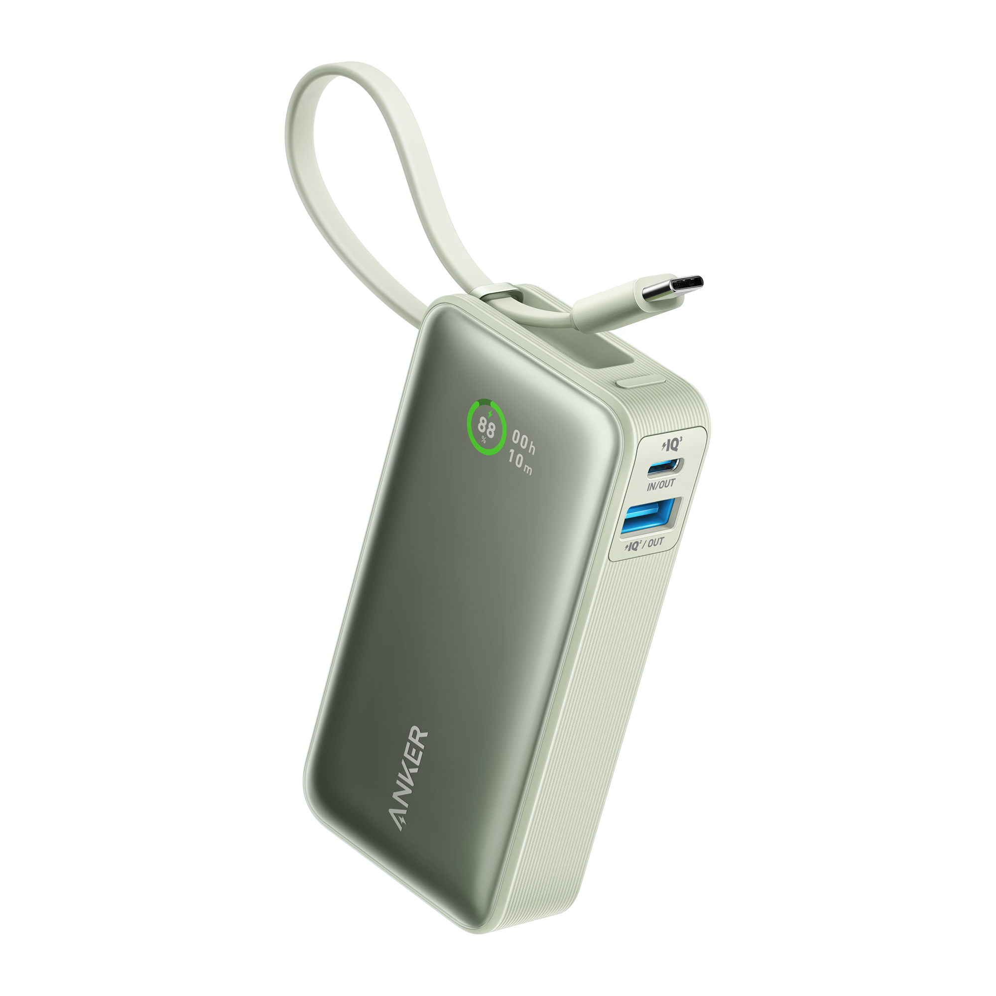 Anker Nano Power Bank 10000mAh 30W Fast Charging with Built-In USB-C Cable