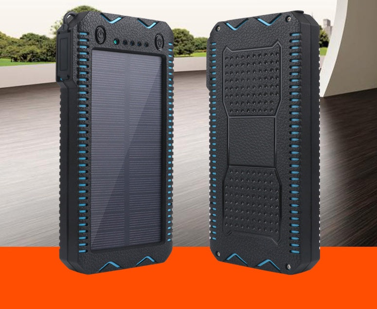 15000mAh Rugged Solar Power Bank with Dual LED & Cigarette Lighter