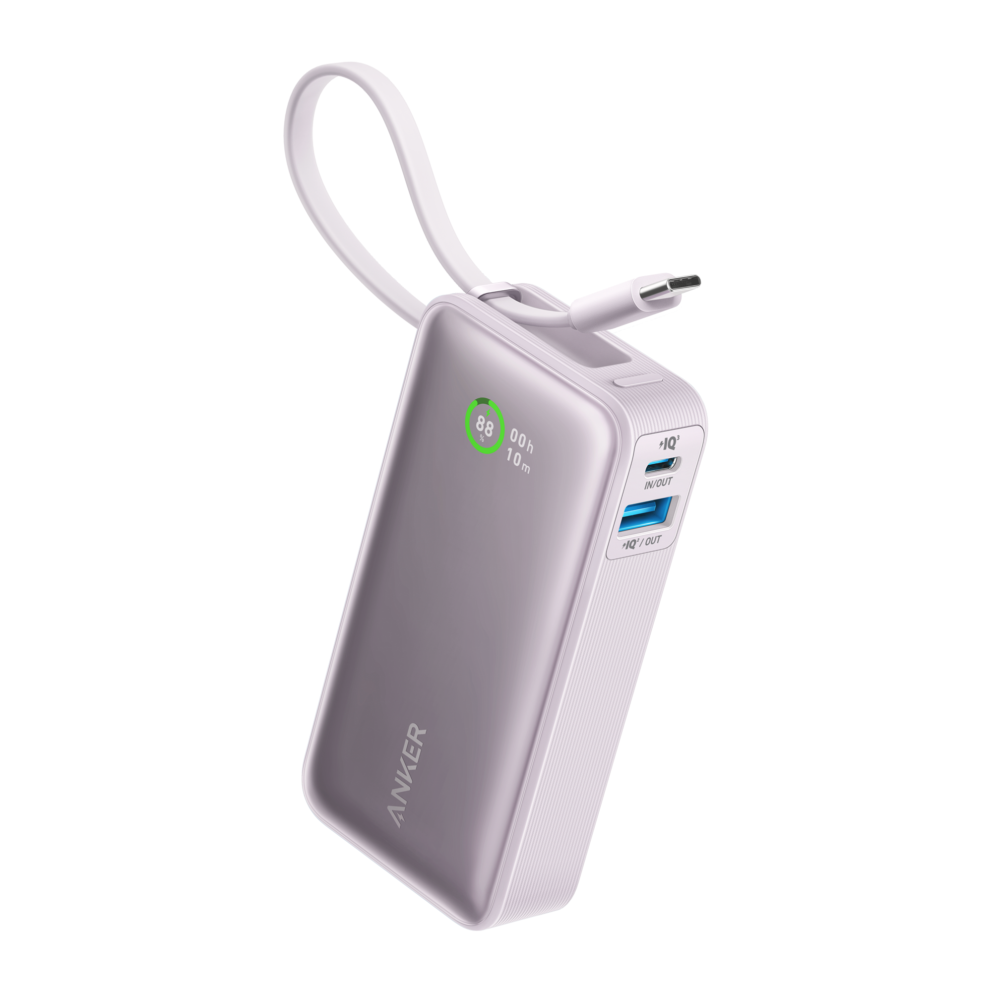 Anker Nano Power Bank 10000mAh 30W Fast Charging with Built-In USB-C Cable