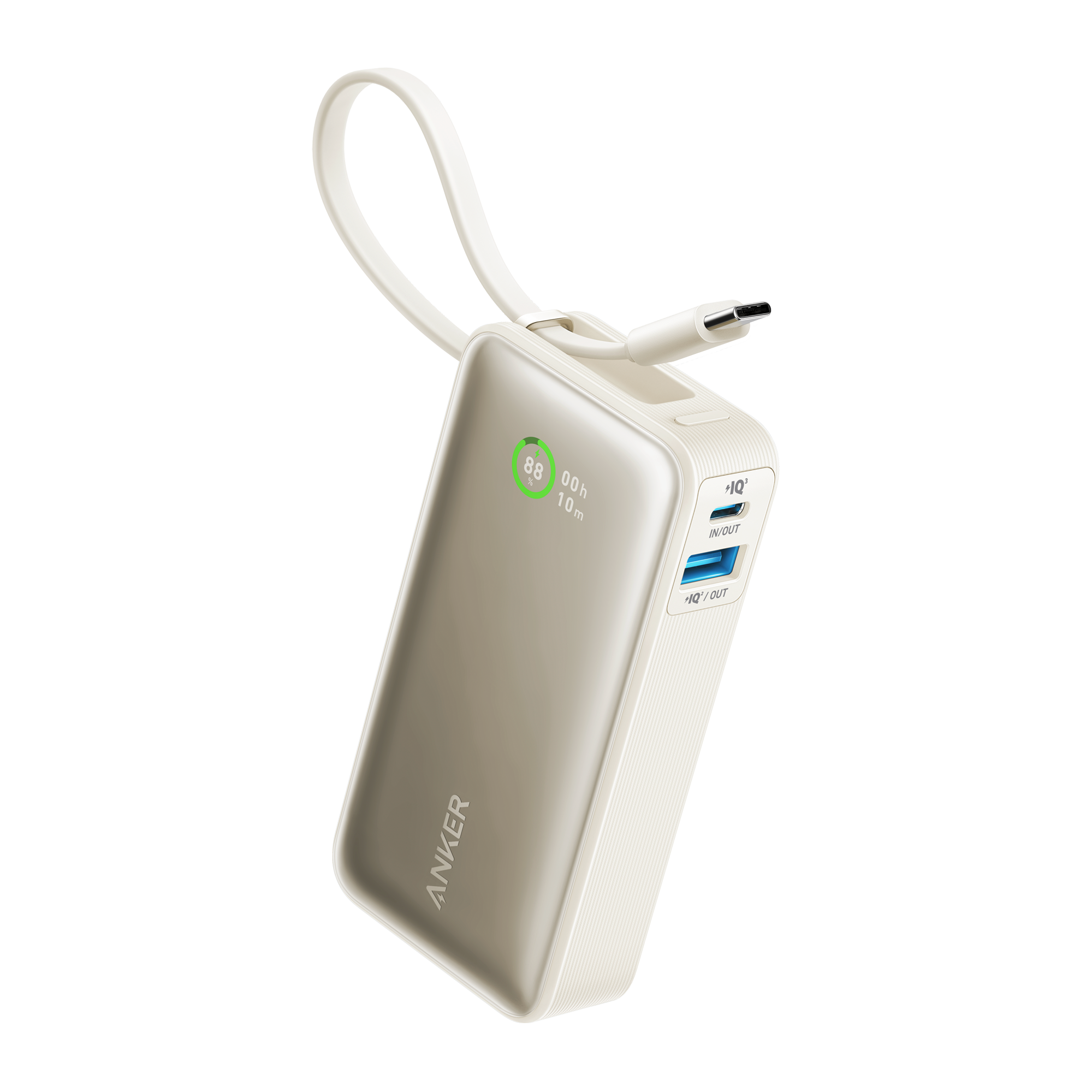 Anker Nano Power Bank 10000mAh 30W Fast Charging with Built-In USB-C Cable