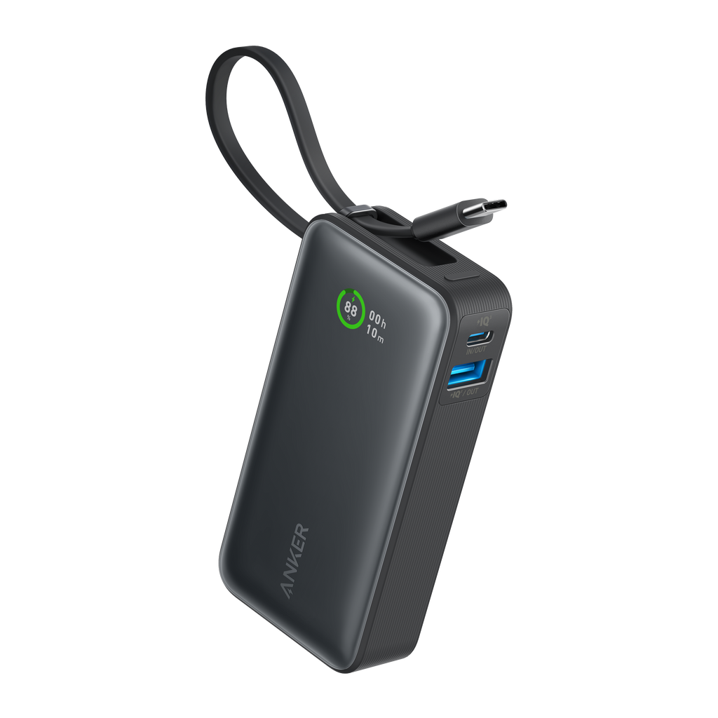 Anker Nano Power Bank 10000mAh 30W Fast Charging with Built-In USB-C Cable