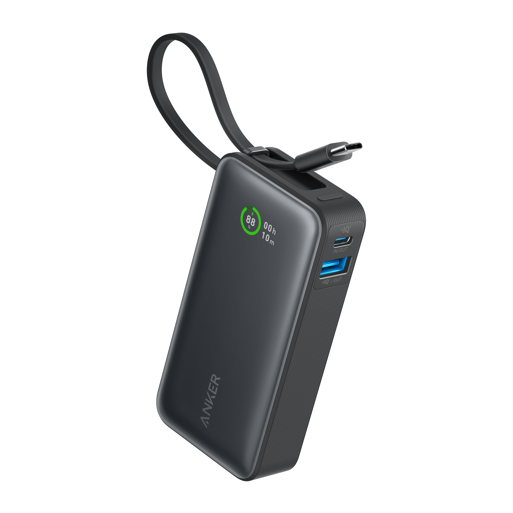 Anker Nano Power Bank 10000mAh 30W Fast Charging with Built-In USB-C Cable