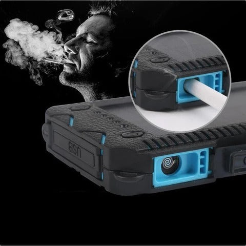15000mAh Rugged Solar Power Bank with Dual LED & Cigarette Lighter