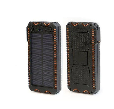 15000mAh Rugged Solar Power Bank with Dual LED & Cigarette Lighter