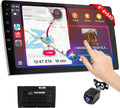 9 Inch Cars Radio with Apple Carplay and Android Auto, 2 Din Car Stereo with HD Backup Camera, GPS Navigation, Bluetooth, Voice Control, Mirror Link, FM/AM/AUX for All Vehicles(4+64Gb)