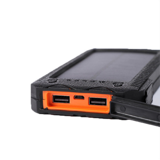 15000mAh Rugged Solar Power Bank with Dual LED & Cigarette Lighter
