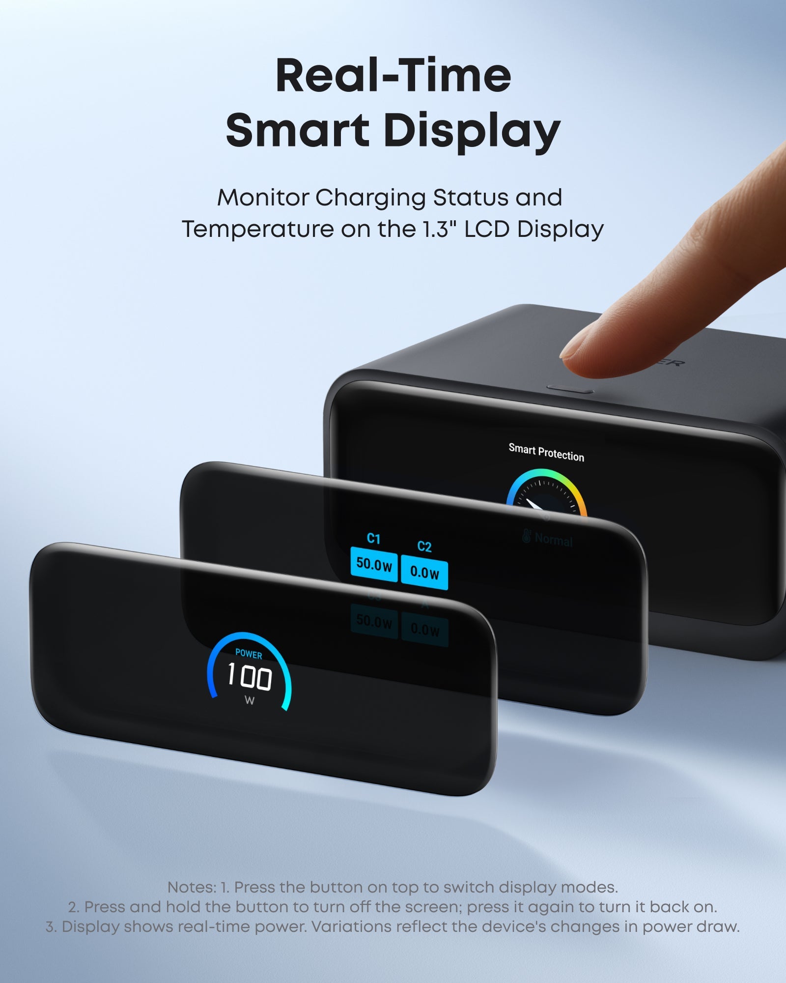 Anker Nano Charging Station 7-in-1 100W with Retractable USB-C Cables & LCD Display