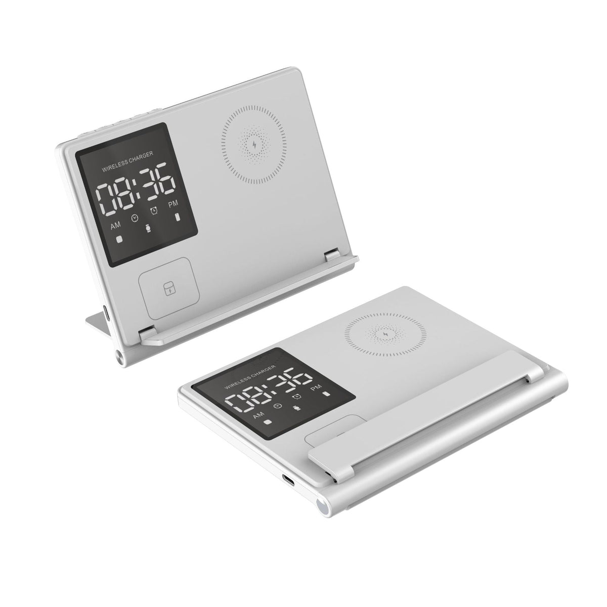 Trending Products Portable 5-in-1 Pixel Animation Foldable Wireless Charger Stand Pad for Mobile Phone Smart Watch Earphone