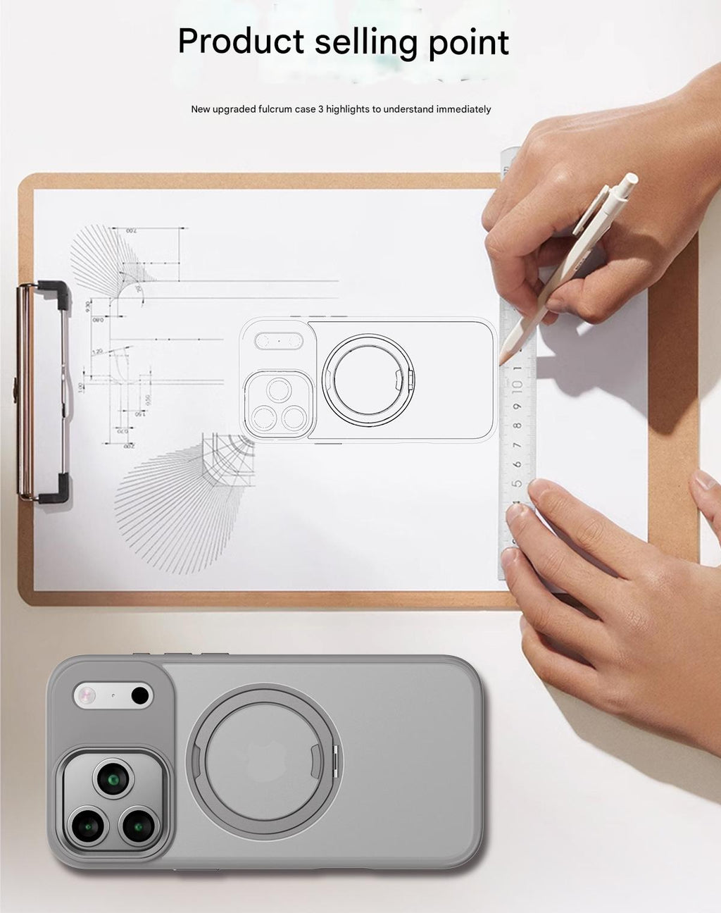 Suitable for Apple Iphone 14/15/16/17 Plus/Air/Pro/Max Magnetic Gear Holder Phone Case