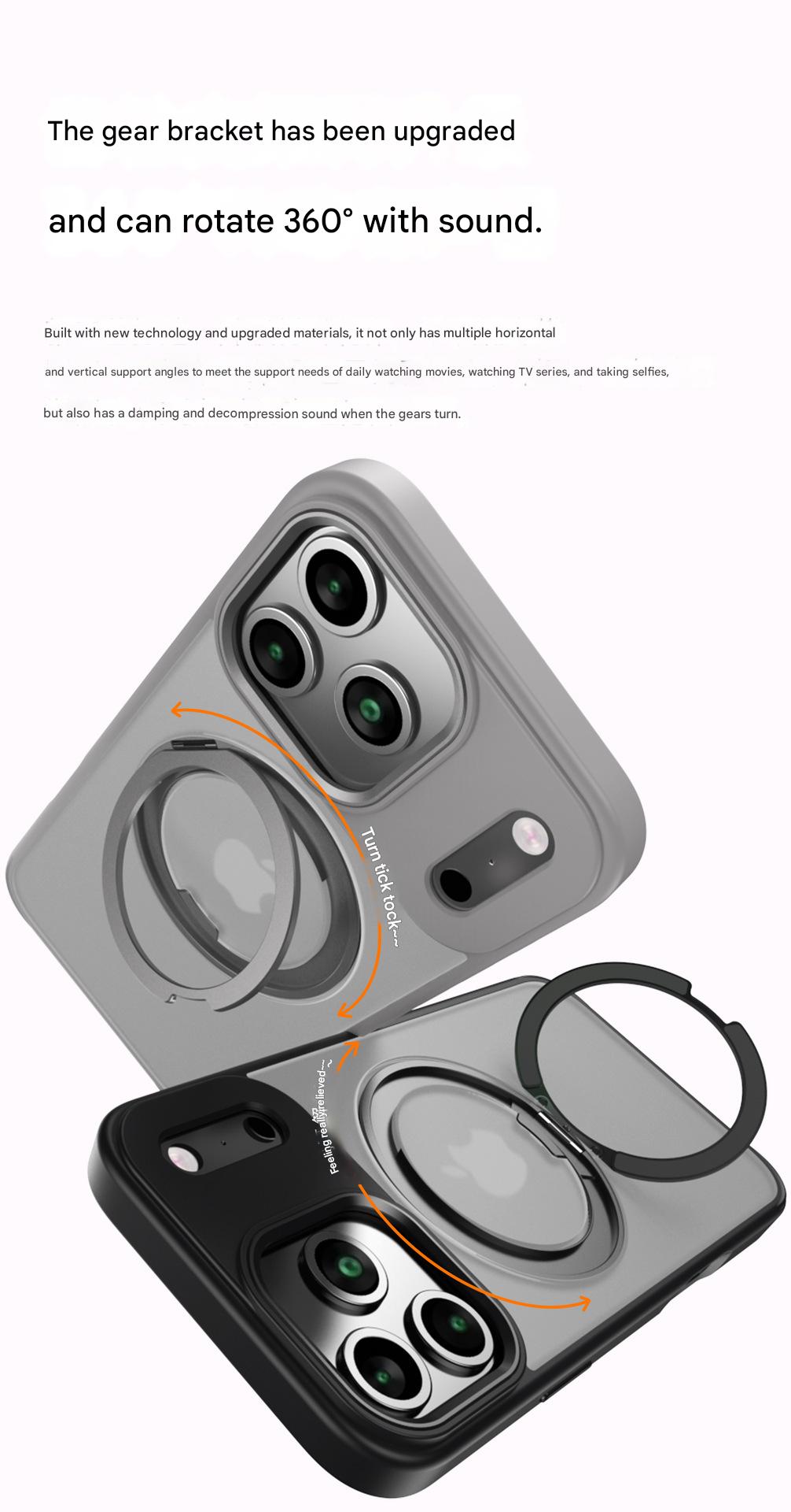 Suitable for Apple Iphone 14/15/16/17 Plus/Air/Pro/Max Magnetic Gear Holder Phone Case