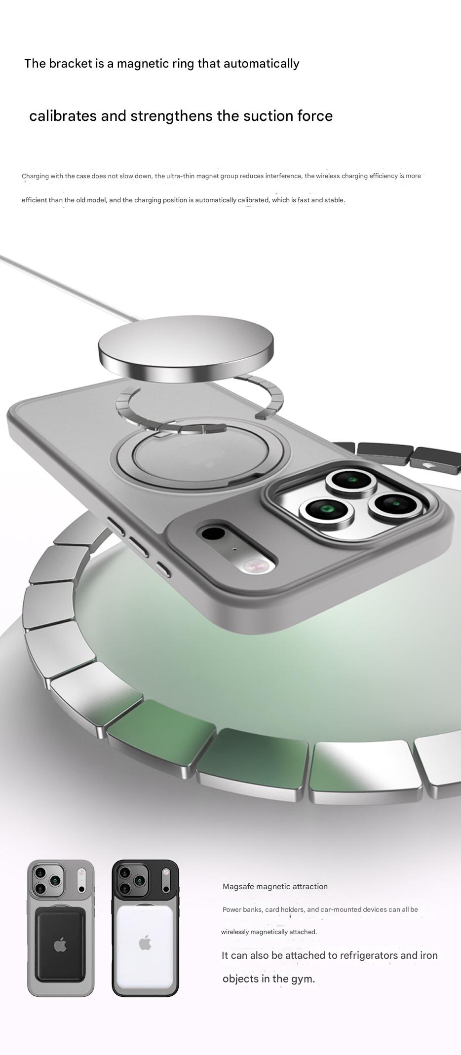 Suitable for Apple Iphone 14/15/16/17 Plus/Air/Pro/Max Magnetic Gear Holder Phone Case