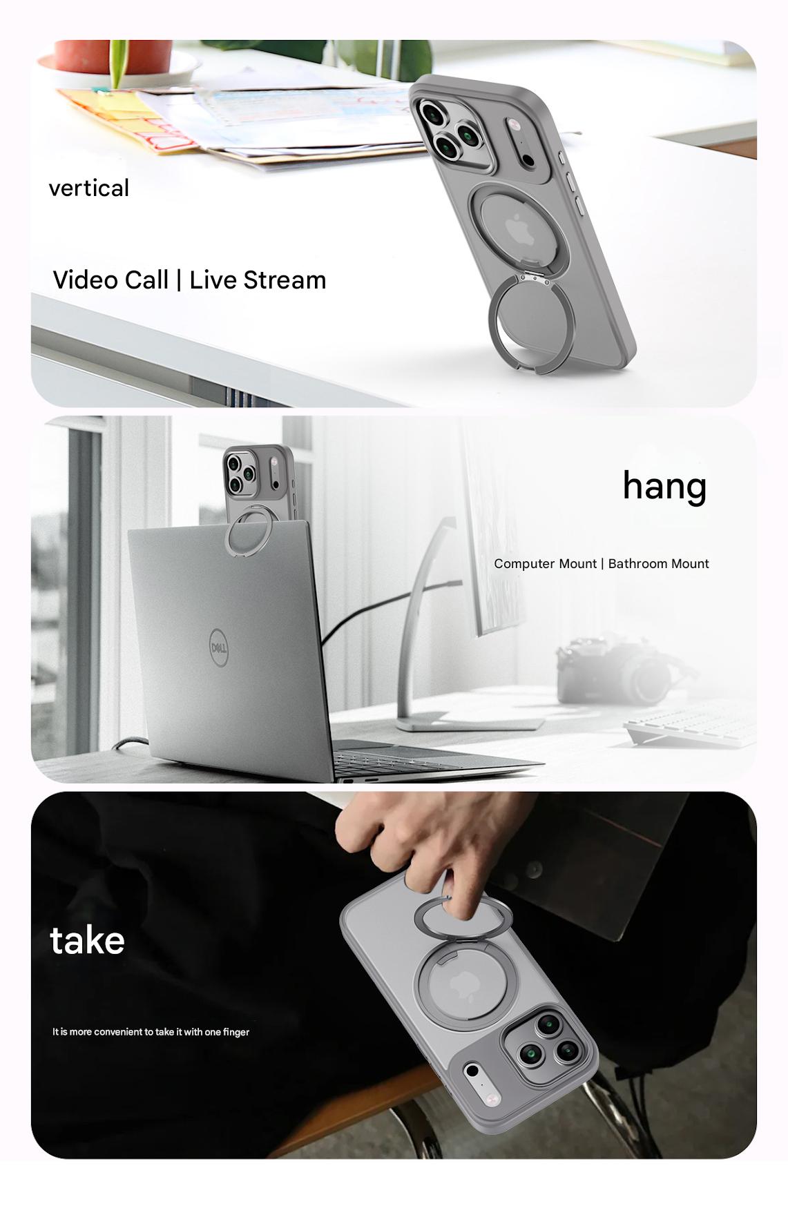 Suitable for Apple Iphone 14/15/16/17 Plus/Air/Pro/Max Magnetic Gear Holder Phone Case