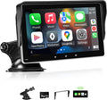 Apple Carplay Screen for Car, 7" Wireless Carplay & Android Auto Car Stereo, Portable Touchscreen with Mirror Link/Gps Navigation/Aux/Voice Control/Bluetooth for All Vehicles